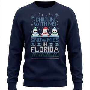 Ugly Sweater Christmas  Men Sweatshirt with Snowman Design Size L